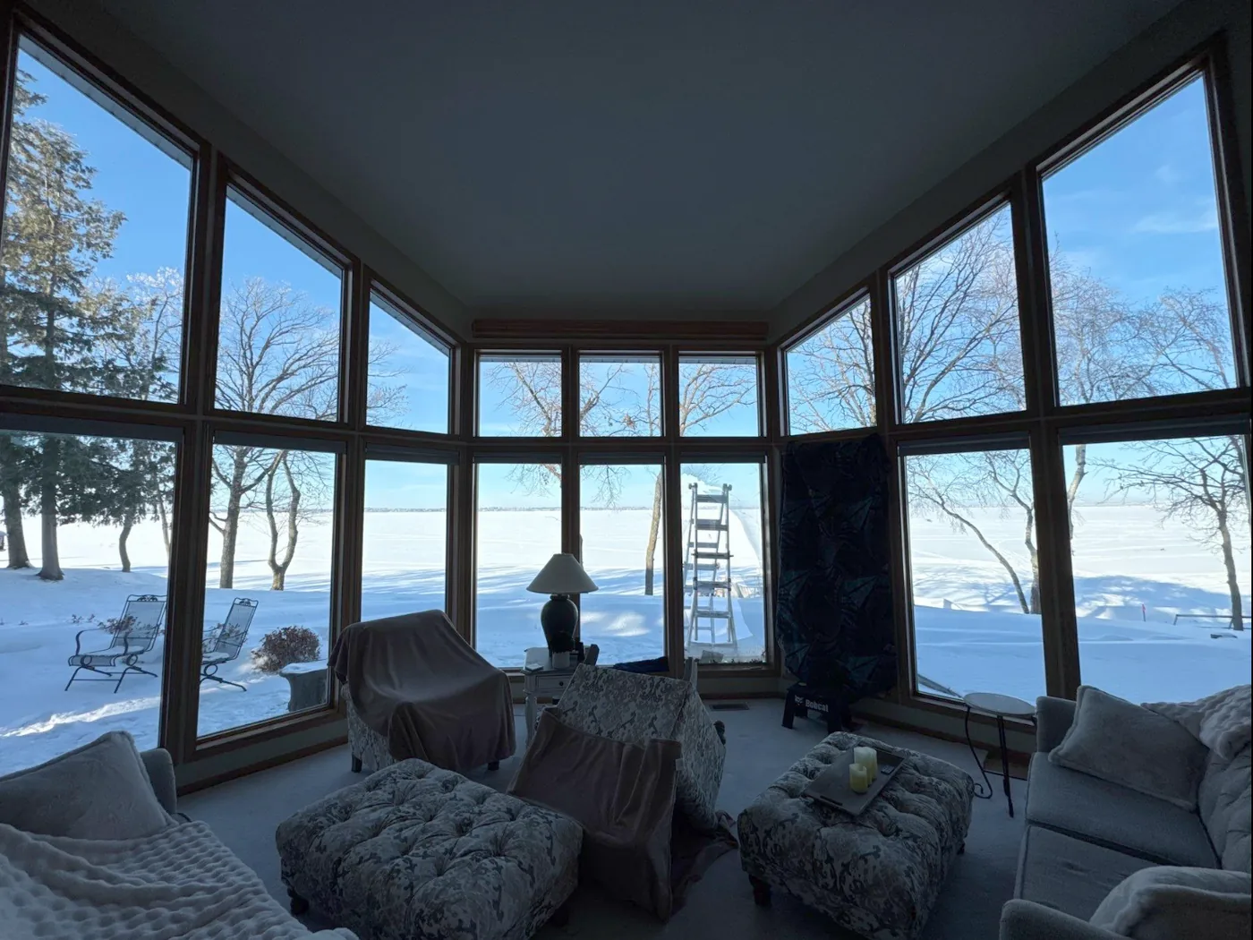 Oak trim matched on site in Bemidji, Minnesota