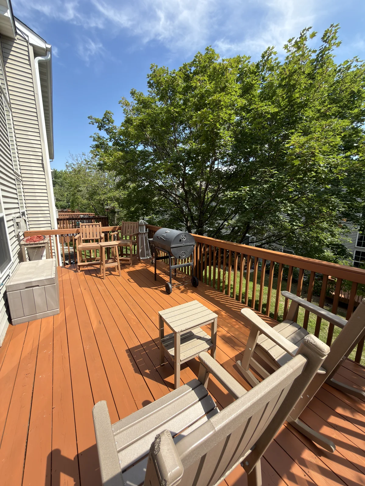 Deck restained in Chaska, Minnesota